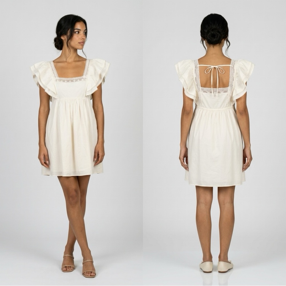Sunday Best Cream Ruffle Mini Dress